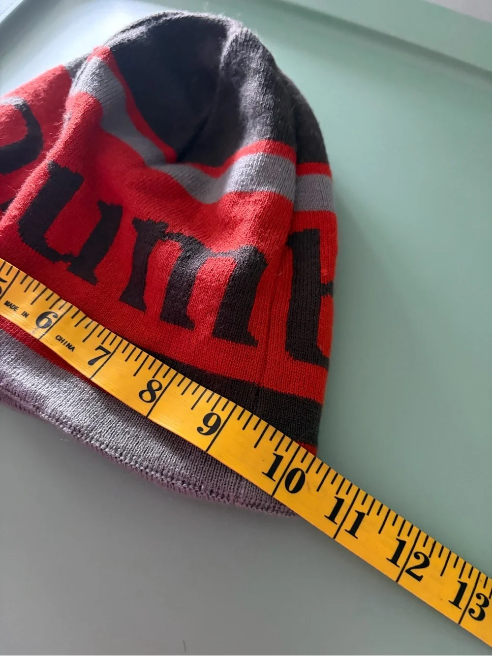 Columbia Kids Orange , Gray and Black Striped Beanie